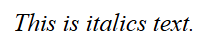 Italics Screenshot