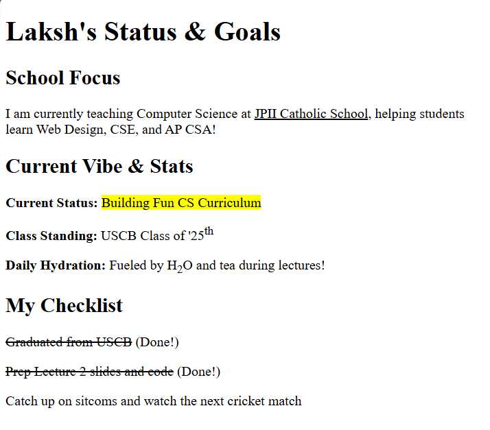 Laksh’s Portfolio Day 2 Image