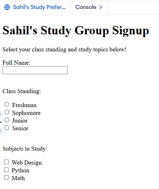 Sahil Day 10 Browser Preview