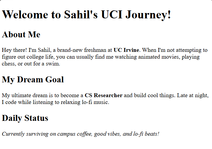 Sahil Day 1 Browser Preview