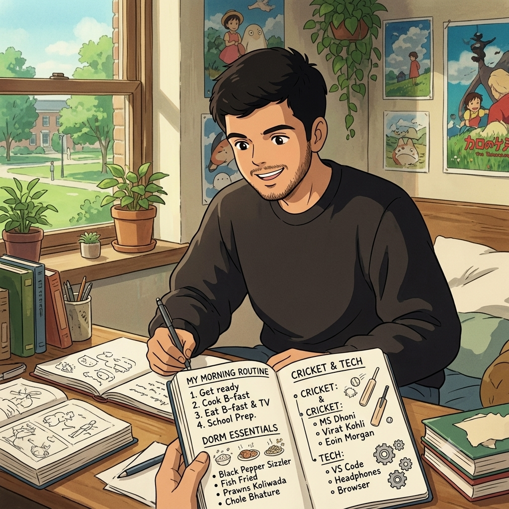 Sahil Planning His Lists Image