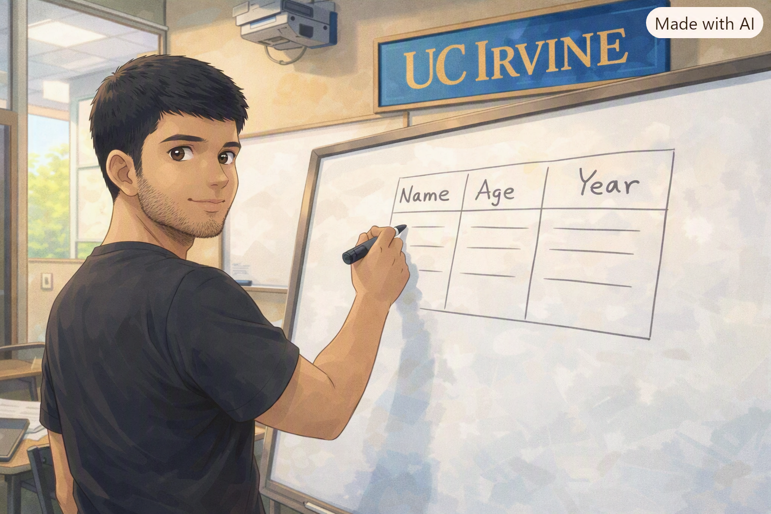 Sahil Planning His Table Image
