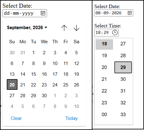Step 1 Date and Time Example
